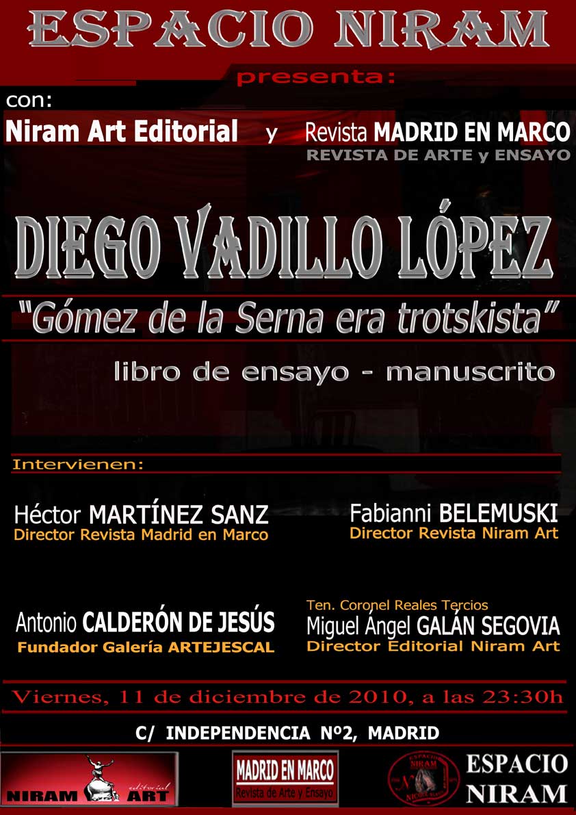 Presentación de libro de ensayo - manuscrito de Diego Vadillo López